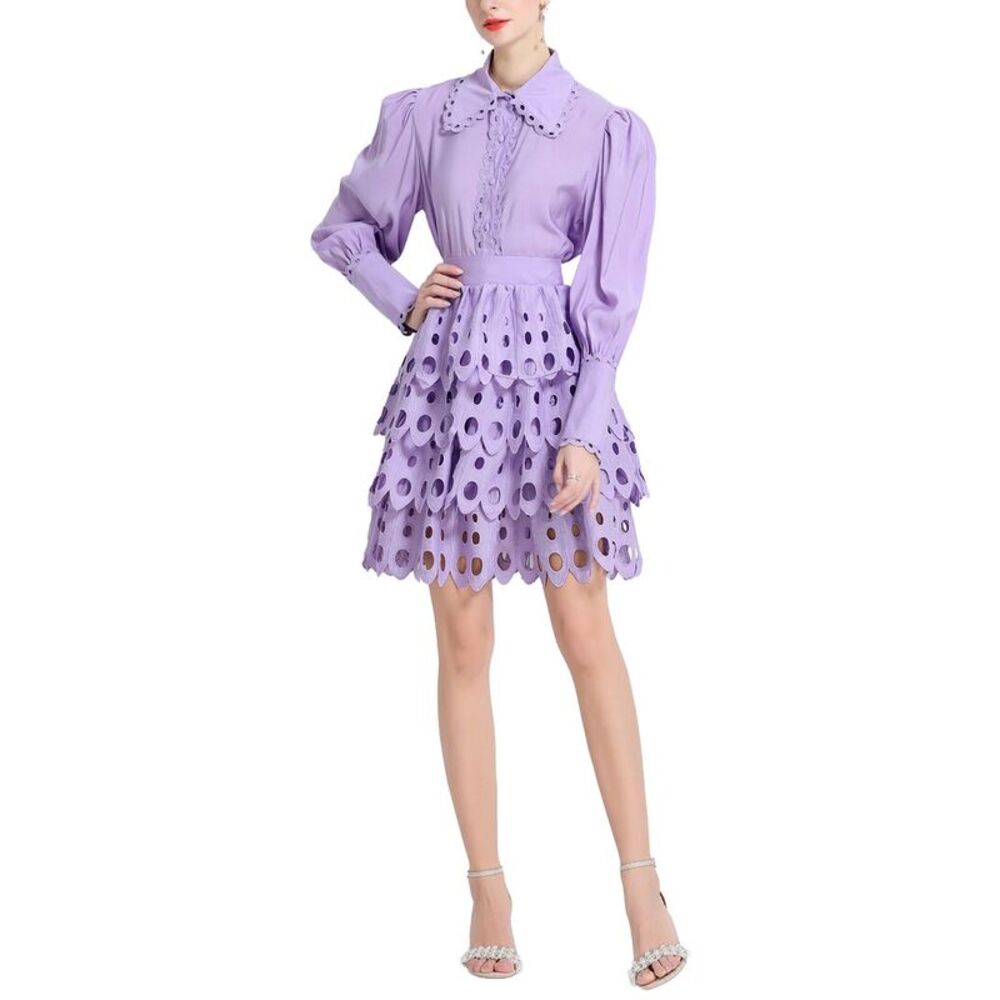 Elaine Womens 2Pc Blouse & Mini Skirt Set